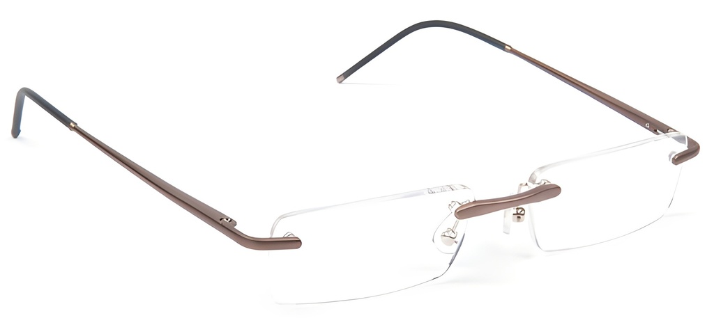 rimless alu reader brown 2208