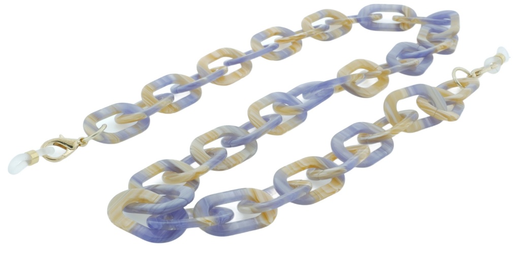 Acetate chain with carabines purple