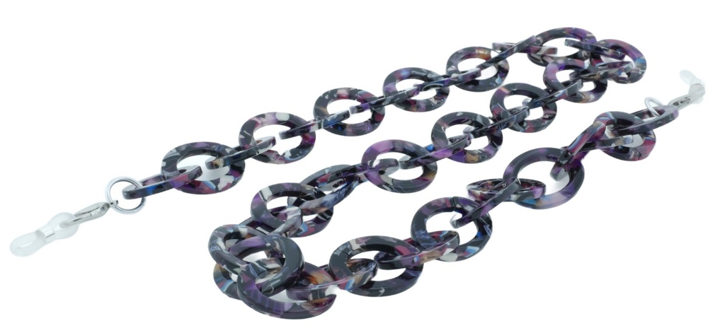 Acetate chain with carabines dark purple