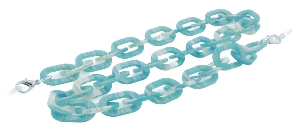 Acetate chain with carabines turquoise