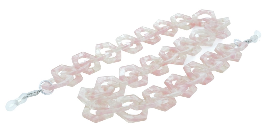 Acetate chain with carabines light pink