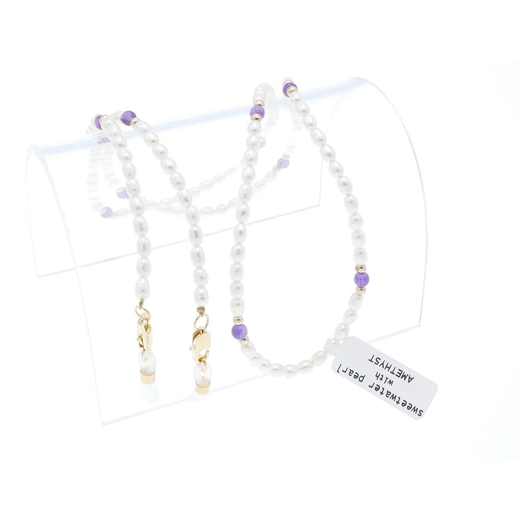 Echtperlen-Kette Amethyst