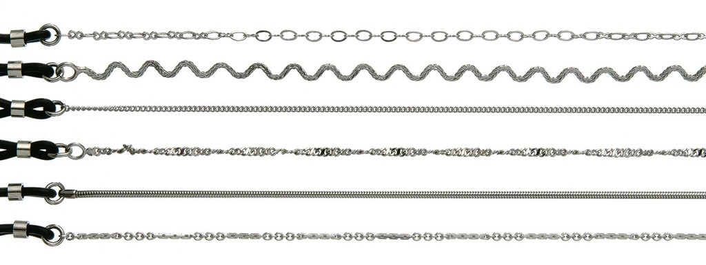 thin metal chains white set