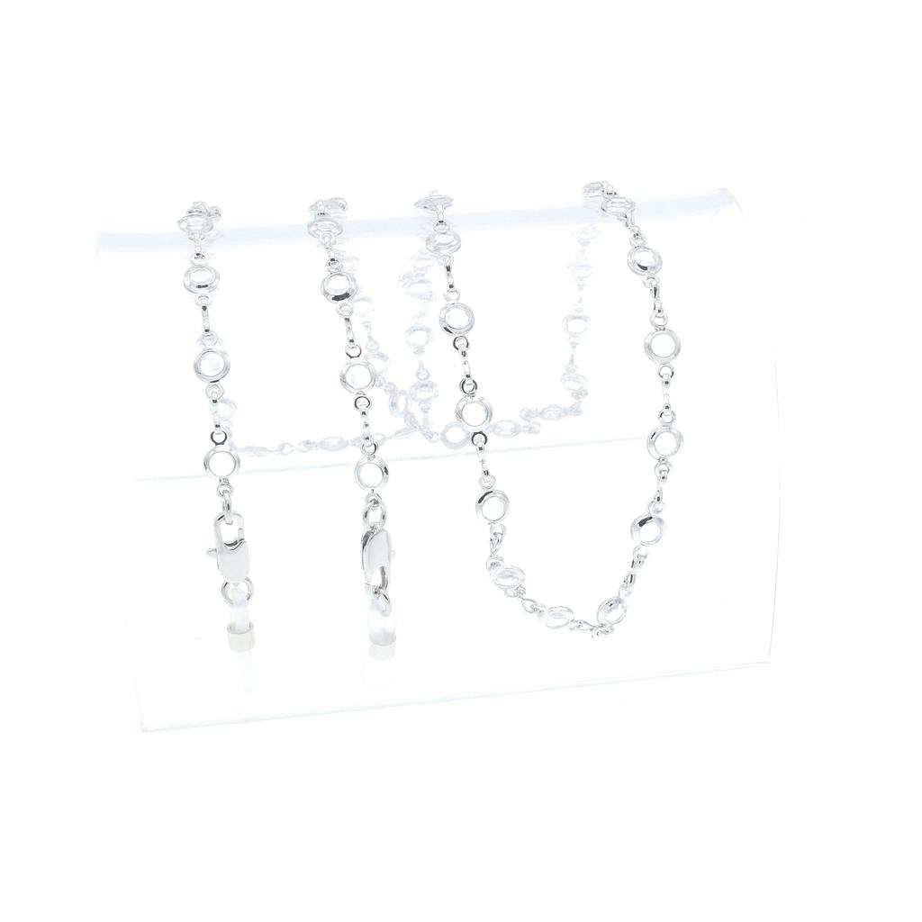 crystal stone chain rhodium plated