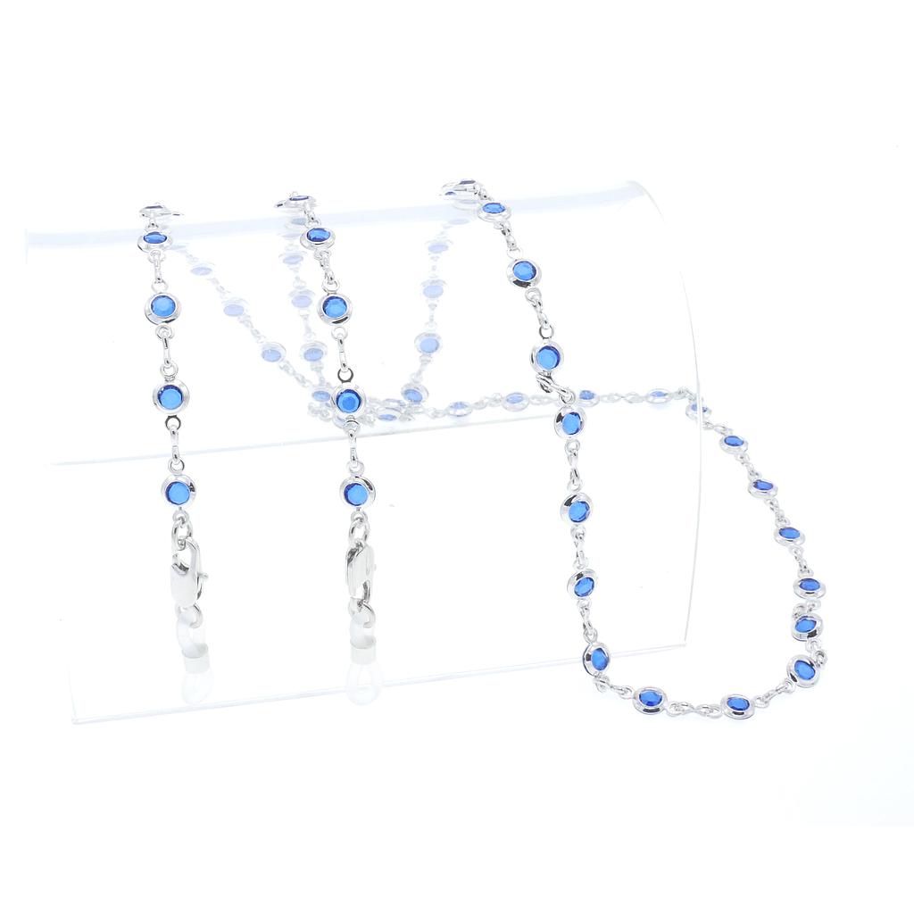 crystal stone chain rhodium plated