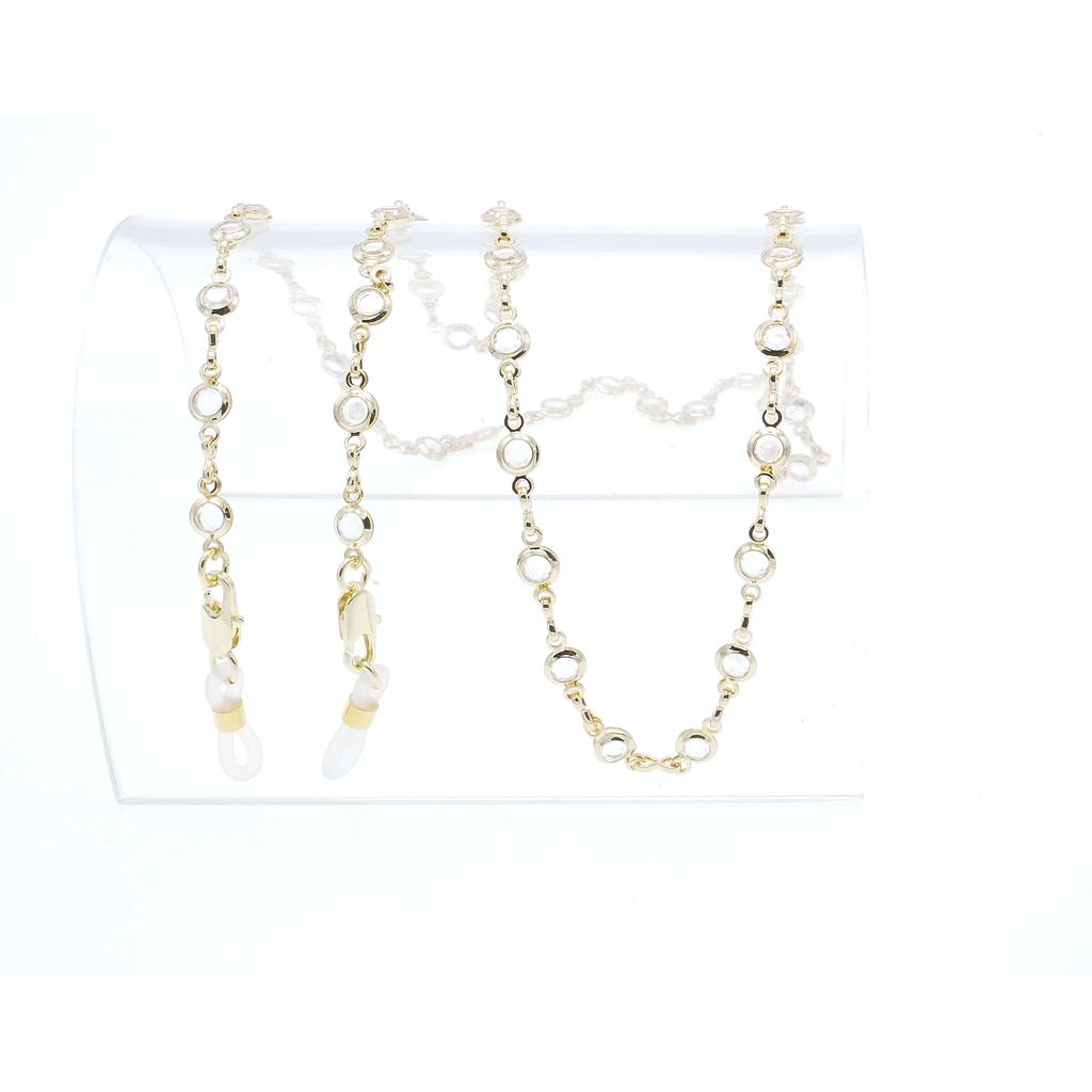 crystal stone chain gold plated