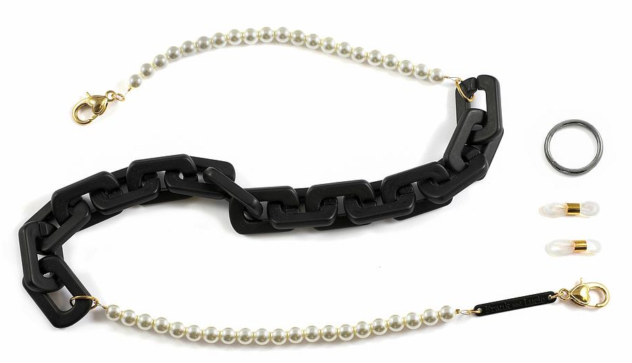 F&L Brillenkette Onyx Pearl