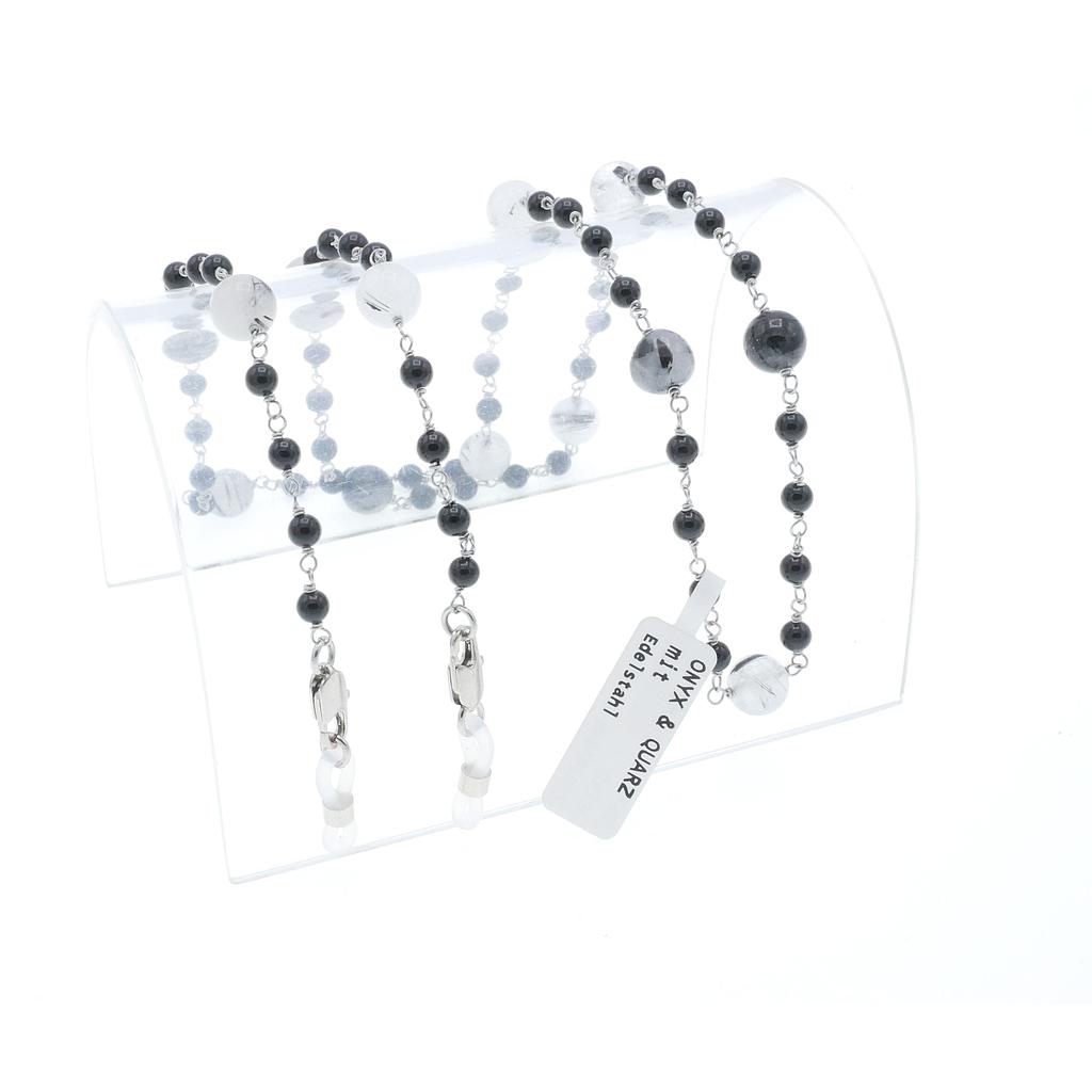 Stein Traum Kette Onyx & Quarz