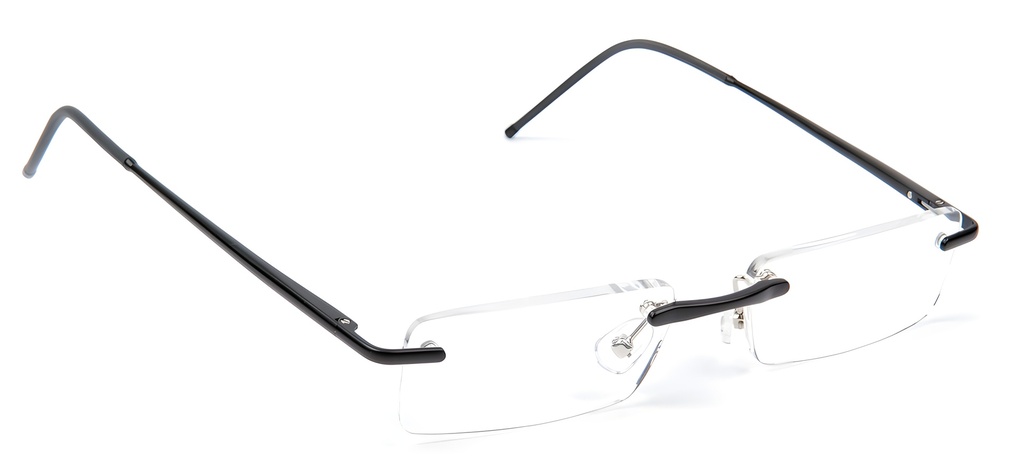 rimless aluminium reader black 2207