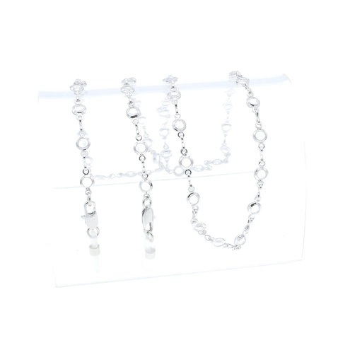 [133-2] crystal stone chain rhodium plated