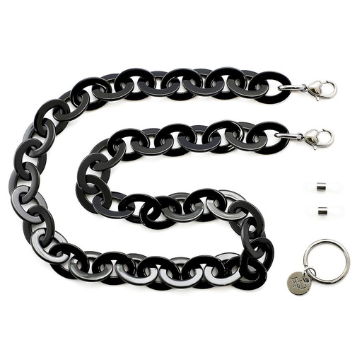 [FL50107] F&L acetate chain shiny black