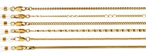 [km1g] classic metal chains gold set