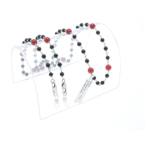 [264] stone dream chain onyx black/red