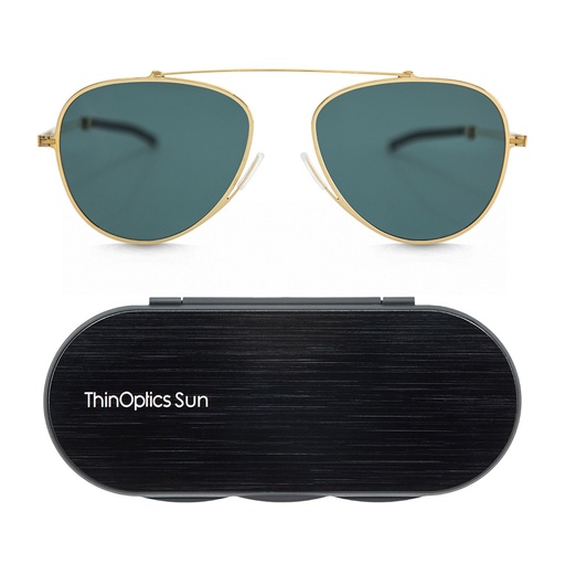 [th-sav02] ThinOptics sun Aviator grau