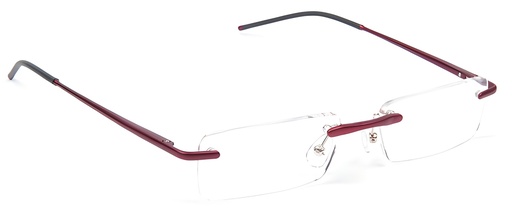 randlose Aluminiumbrille rot 2209